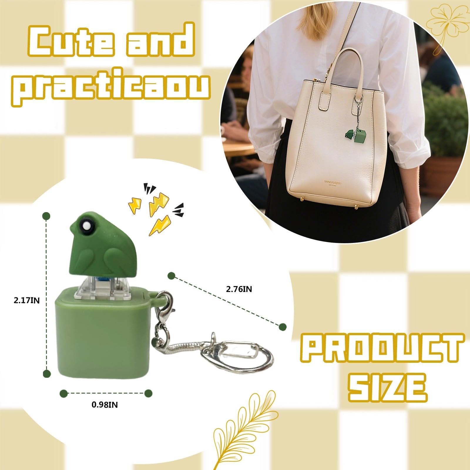 Frog Croaking Fidget Toy - Rechargeable Frog Croaking Keychain, Frog Croaking Stress Reliever with Colorful Lights, Fun & Portable Anxiety Relief Toy