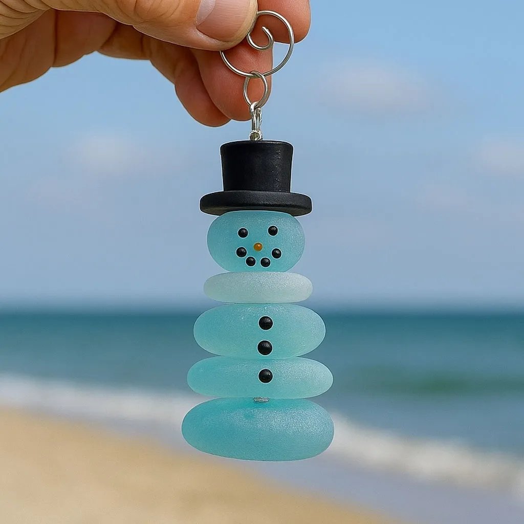 🔥🌊Coastal Christmas Sea Glass Ornaments✨Crafted by Hand & Shaped by Nature