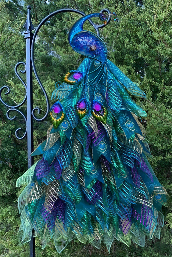 Handmade Peacock Wreath for Front Door