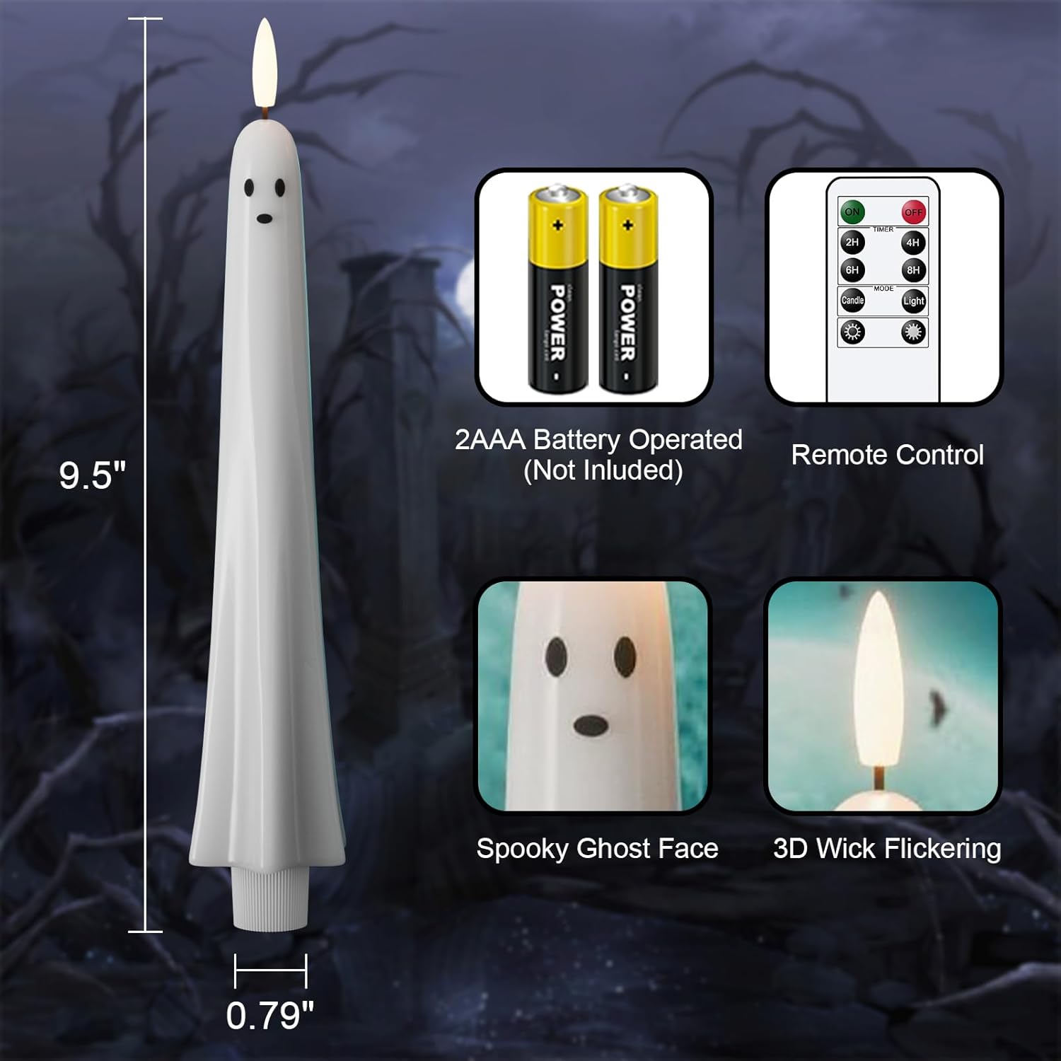 ?50K+ SOLD! Almost Gone ?Ghost Flameless Taper Candles with Remote and Timer
