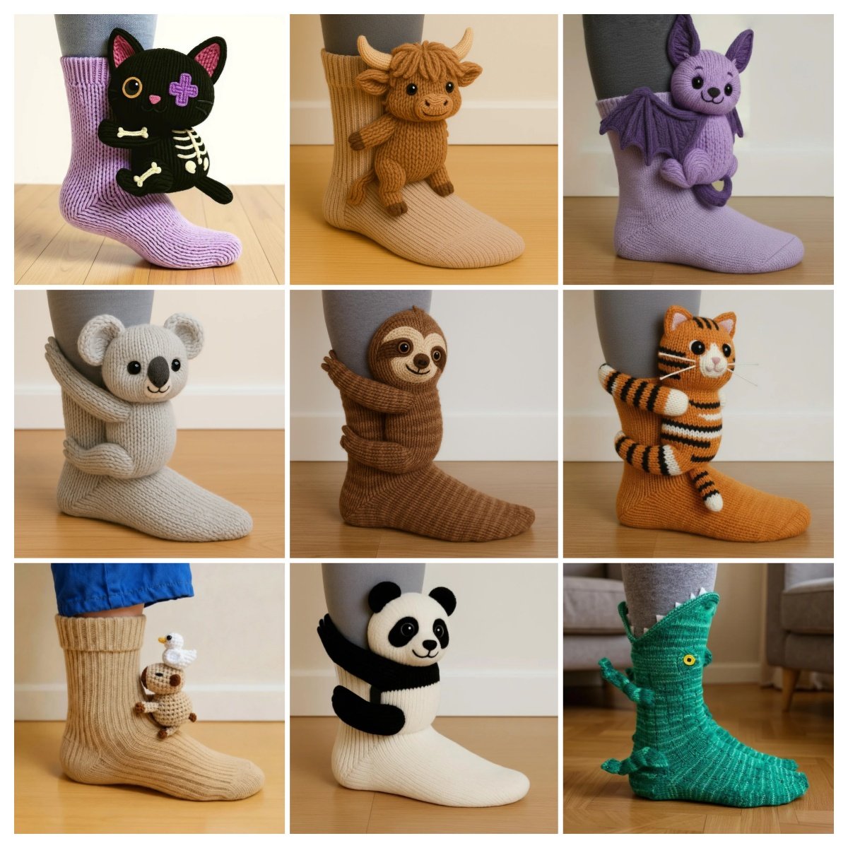 🎁 Last Day 50% OFF – Cosy 3D Knit Animal Socks, Cute & Comfy for You or a Lovely Gift 💝