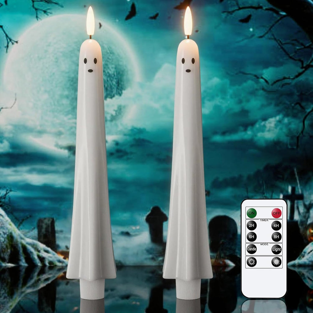 ?50K+ SOLD! Almost Gone ?Ghost Flameless Taper Candles with Remote and Timer