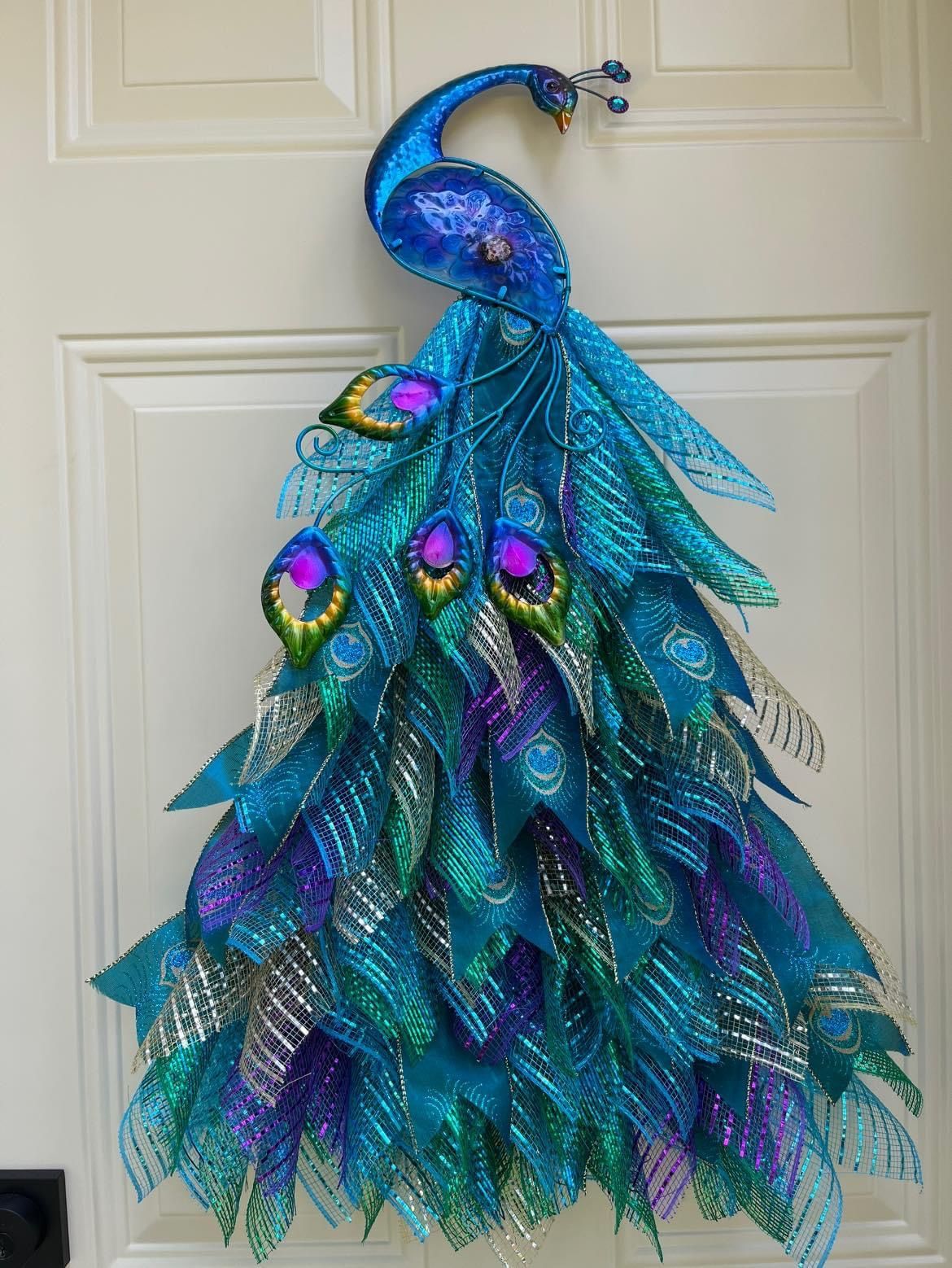 Handmade Peacock Wreath for Front Door