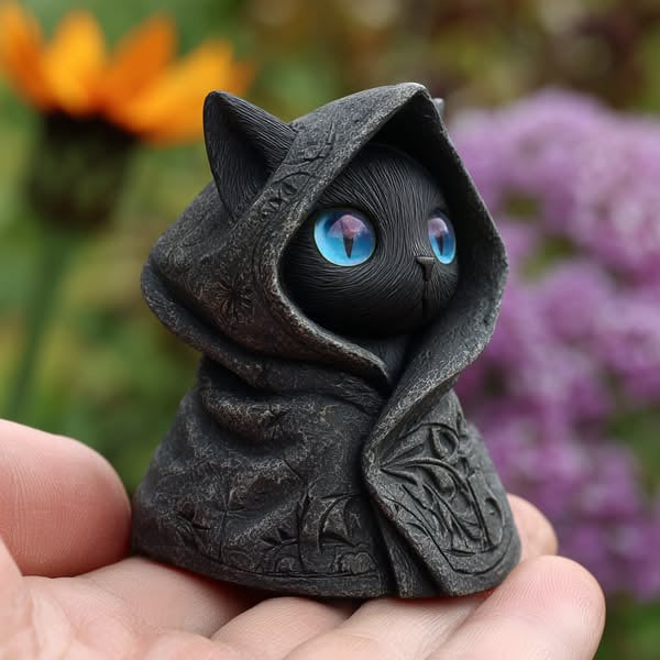 🐱Mysterious Hooded Cat Figurine