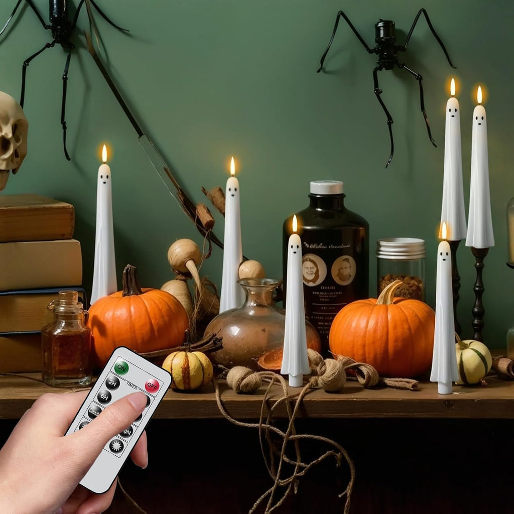 ?50K+ SOLD! Almost Gone ?Ghost Flameless Taper Candles with Remote and Timer