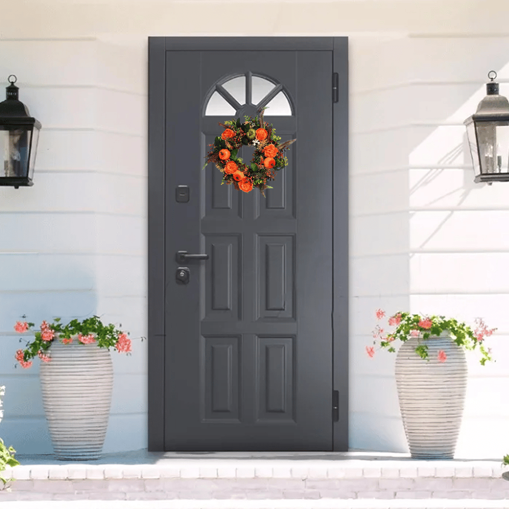 Autumn Wreath with Peonies and Pumpkin - Wreath for the whole year