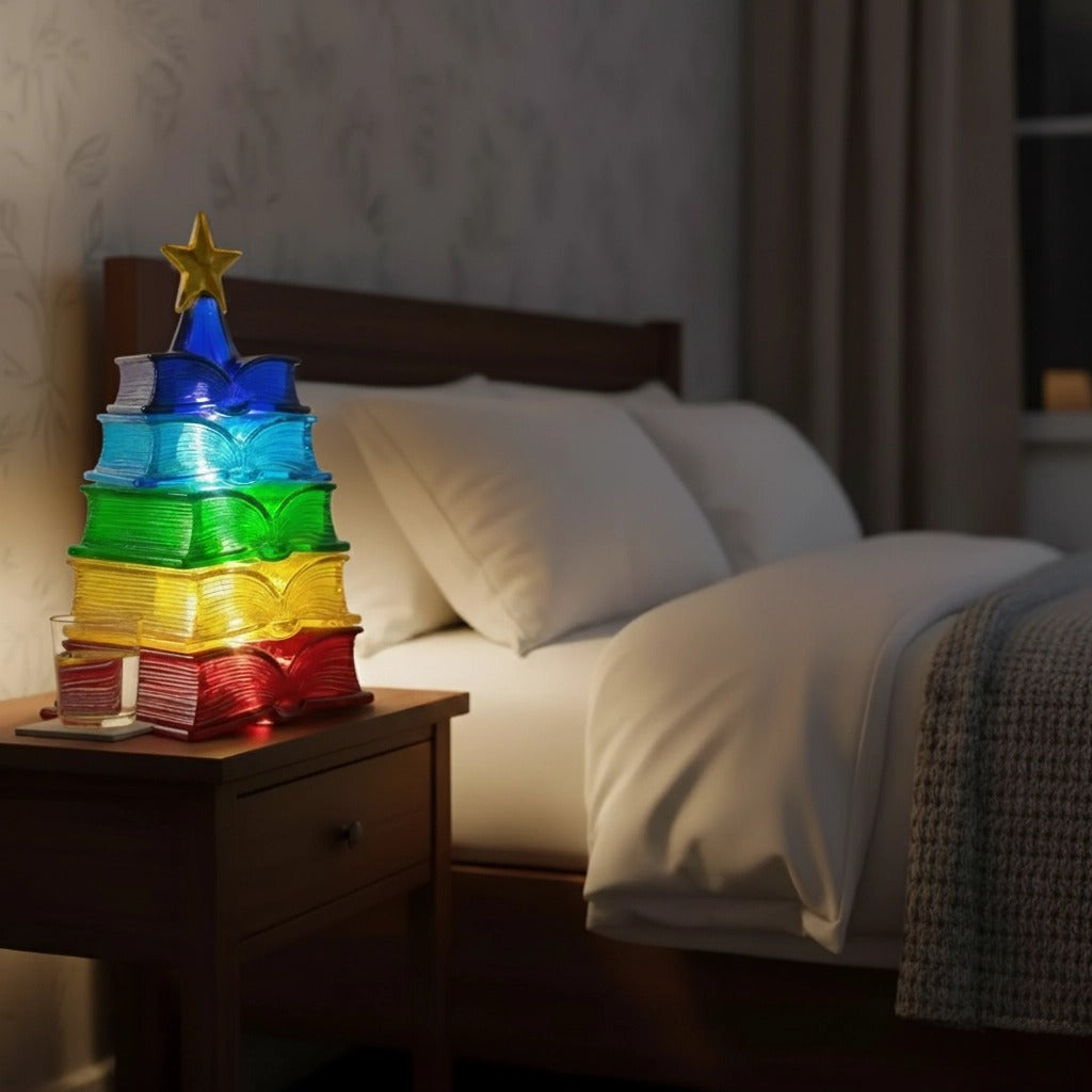 🌈Rainbow Book Light📚- Stacked Christmas Tree