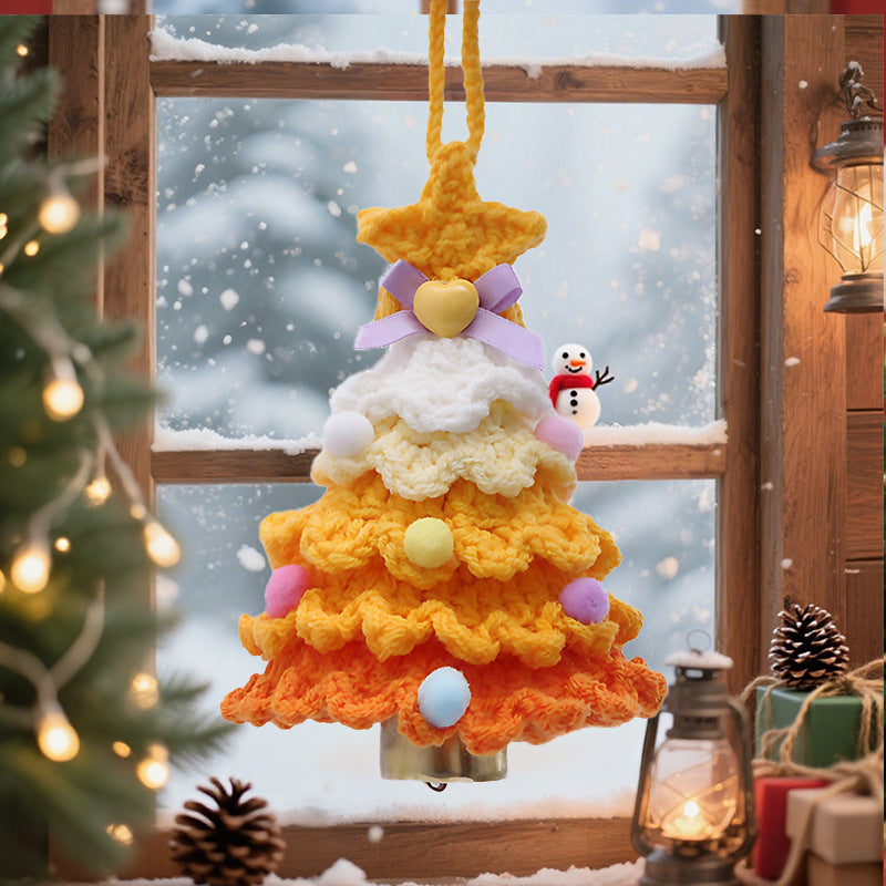 🌲 Knitted Christmas Tree Bell Decoration
