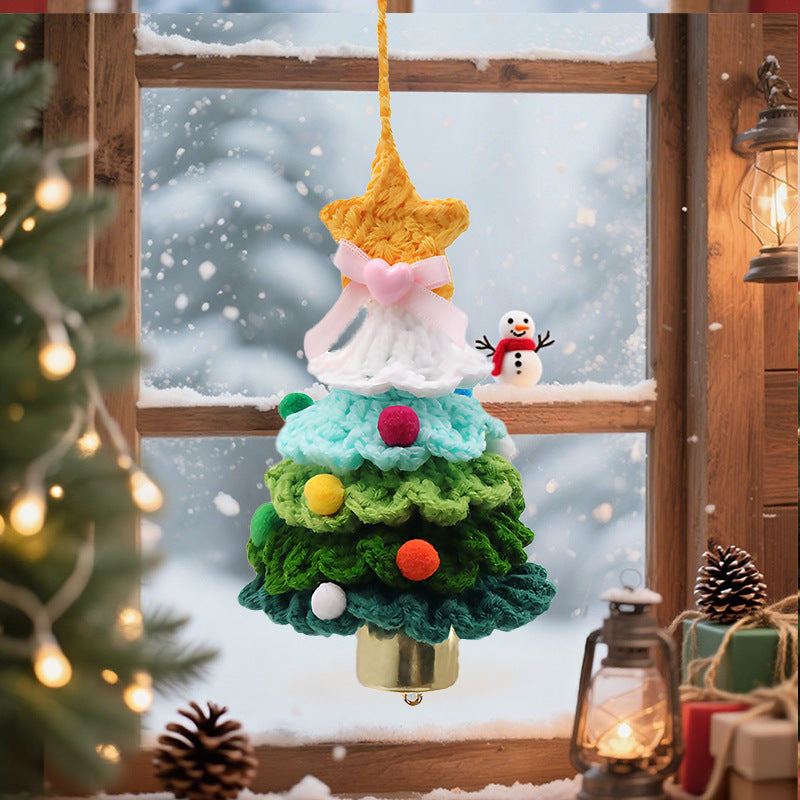 🌲 Knitted Christmas Tree Bell Decoration