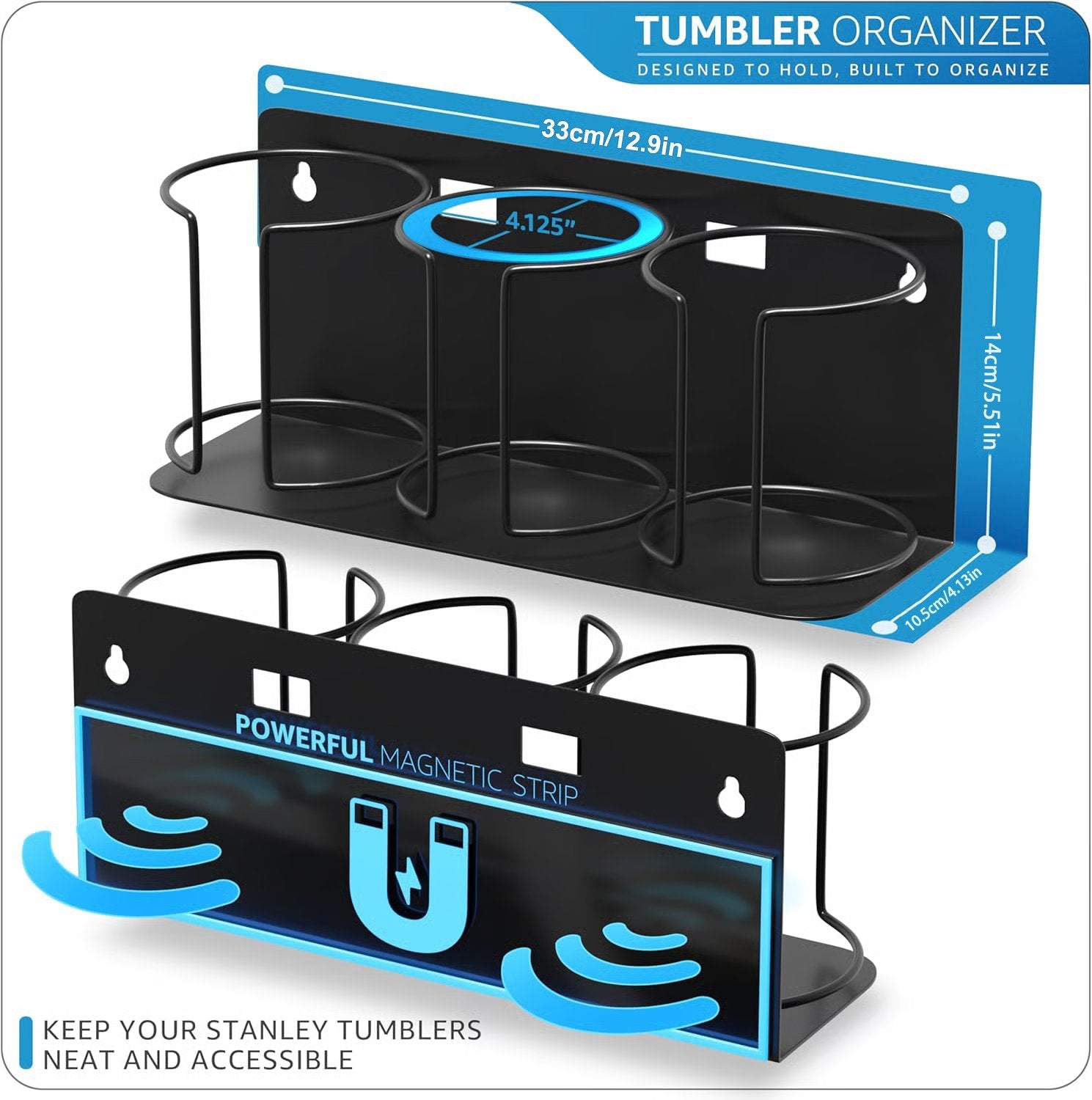 🏆Flash Sale⚡Cup Organizer - Magnetic or Screw Mount Storage for Kitchen, Fridge, or Cabinet