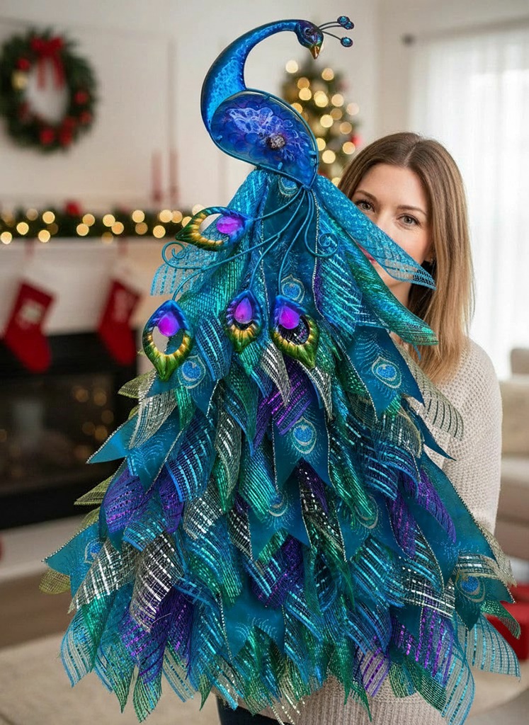 Handmade Peacock Wreath for Front Door